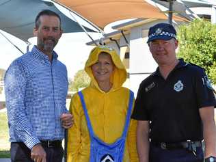 GOOD CAUSES: Dealer principal Les Anderson from Andersons Auto City, Gladstone Police Senior Constable, scenes of crime, Colleen Smith and Inspector Darren Somerville are looking forward to the Andersons Auto City Gladstone Police Charity Golf Day this Friday. Picture: Jessica Perkins