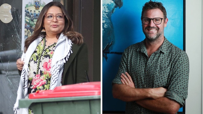 Mehreen Faruqi on Thursday, and Johannes Leak. Picture: John Feder