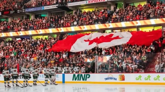 Just house after Donald Trump announced that he would impose steep tariffs on Canada, hockey fans in the capital Ottawa booed the Star-Spangled Banner during a National Hockey League game against a visiting US team.