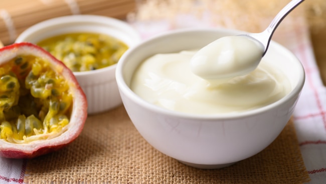 SKIP THE: Flavoured yoghurtOPT FOR: Plain, natural or Greek yoghurtLow-fat yoghurts may seem like a healthy sweet treat, especially when branded with highly tempting labels suggesting that they contain protein and probiotics, but in reality, nutrition experts are highly sceptical.“Many people will eat flavoured yoghurts every day, and also feed them to their kids, thinking they’re healthy, without realising they’re an ultra-processed food,” says Tim Spector, an epidemiologist from King’s College London.Spector describes common brands as sometimes containing three different sources of added free sugars – fruit juice concentrate, cane sugar and modified food starch – as well as the emulsifier carrageenan (a thickener). Yes, really.“This emulsifier has been implicated in increased gut inflammation,” he adds. “The free sugars are problematic because of the increased risk of dental cavities but also of type 2 diabetes and obesity.”
