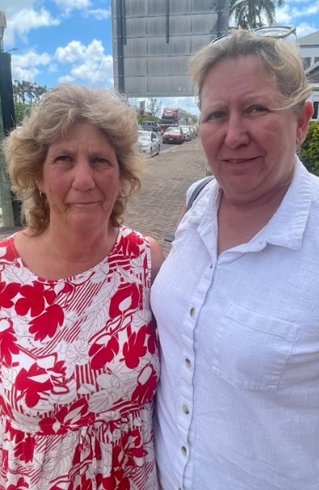 Mr Muller's daughter, Elizabeth Graham (left) attended the first hearing of her father's matter in Bundaberg Magistrates Court on Friday supported by her friend, Amanda Stirrat (right).