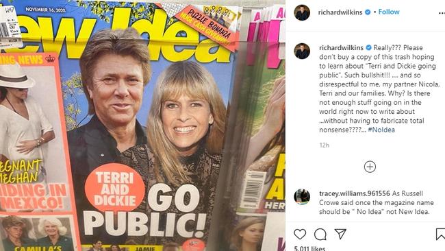 In 2020, Richard Wilkins angrily denied reports linking him to Terri Irwin. Picture: Richard Wilkins/Instagram.