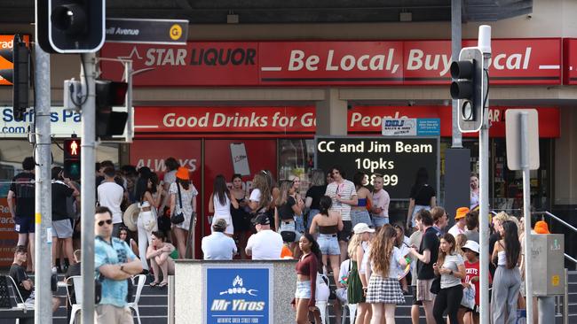 Schoolies at Surfers Paradise on the Gold Coast. Picture: Jason O'Brien