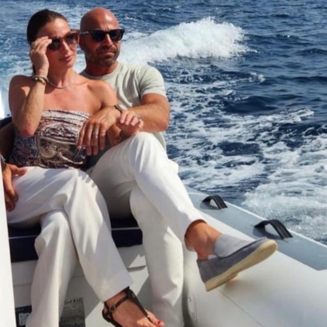 Litsa and Nicholas Stavropoulos relaxing on a yacht. Picture: Instagram