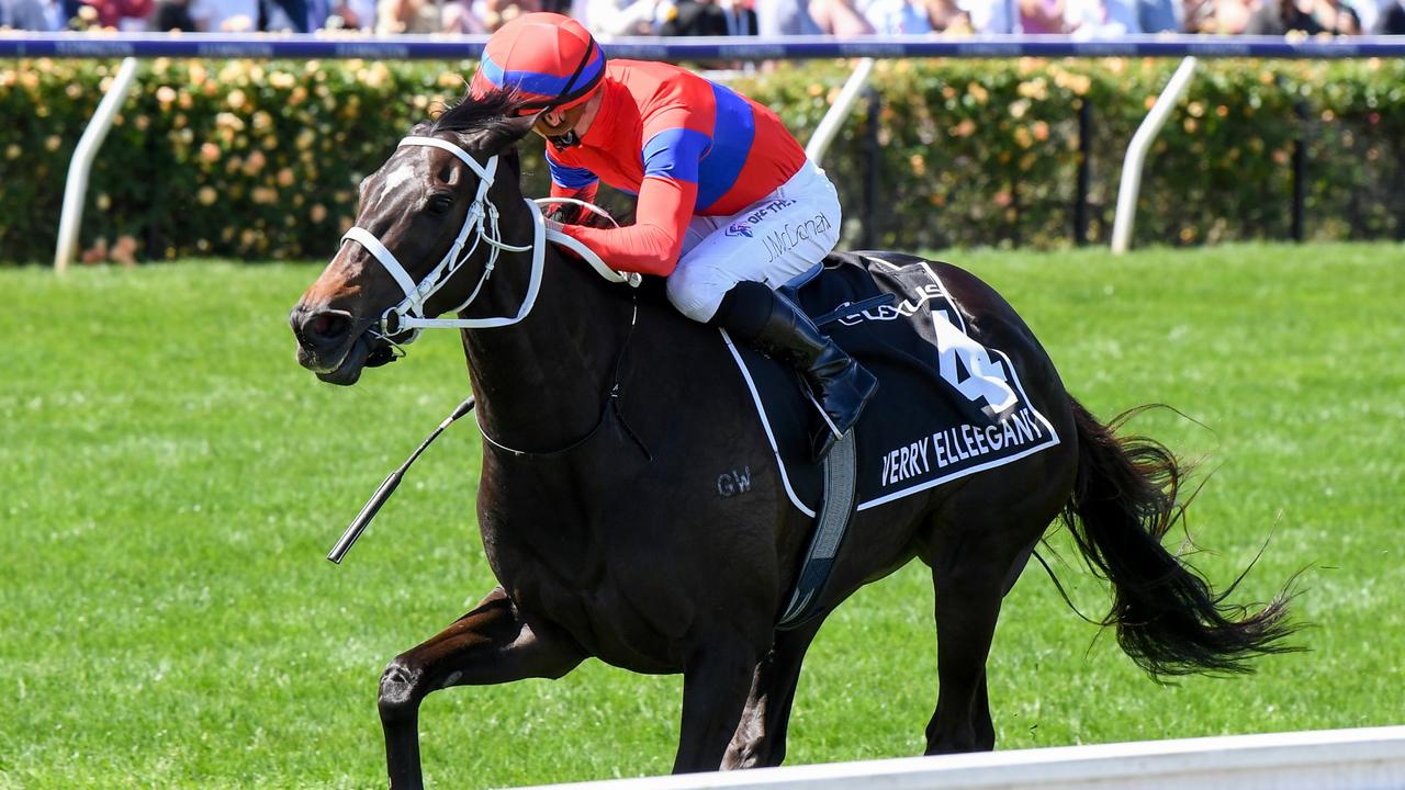 Verry Elleegant wins the 2021 Melbourne Cup.