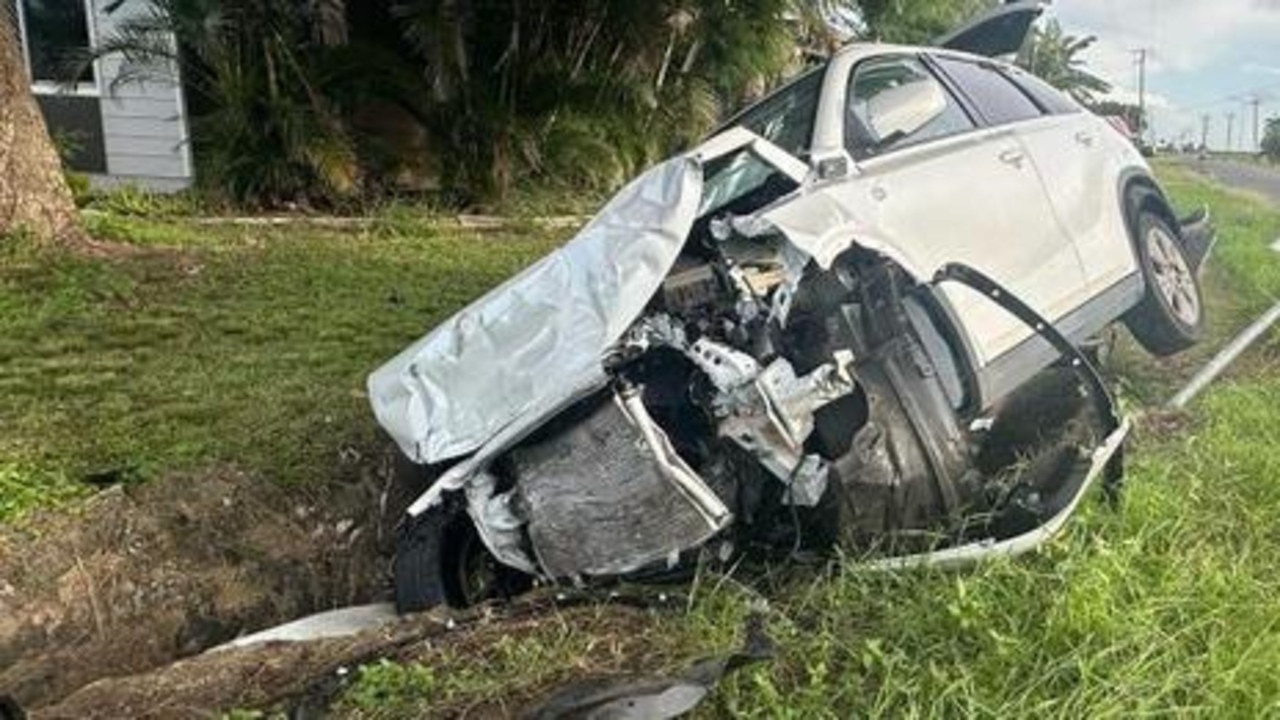 A boy is in police custody after allegedly crashed into another vehicle with a stolen car and injuring a 76-year-old woman in Bundaberg on Friday.