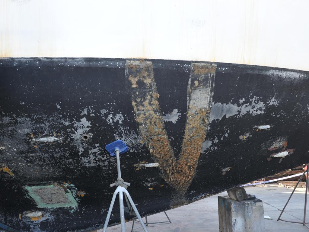 The yacht stopped in Townsville in 2023. Picture: Australian Federal Police