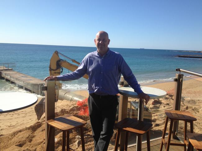 The Beach Club Collaroy's new chief executive officer Darren Pyecroft on the club’s deck.