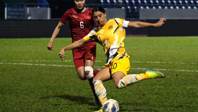 Matildas player Sam Kerr during a match against Vietnam. Picture: Linh Pham/Getty Images