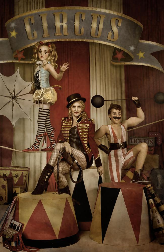 This yesteryear circus-themed family portrait took about a year to organise from concept to shoot. Picture: Nancy Flammea
