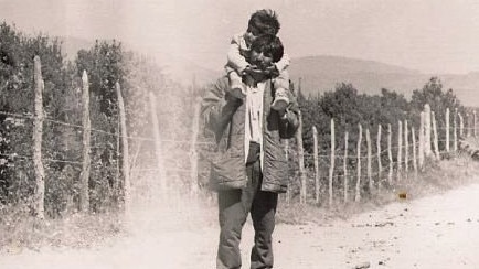 Trinidad Roldan Rojas with her father Gaston, in Chile, before they came to Tasmania as refugees. Picture: Supplied