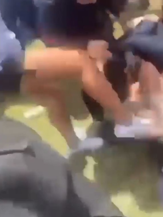 She was also stomped on the head by another student. Picture: Facebook