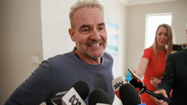 Peter Foote after receiving a text to confirm his son had been found alive. Picture: Justin Lloyd.