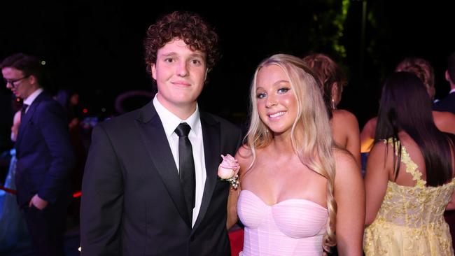 Ben Ward and Hannah Lun at the Emmanuel College class of 2025 formal at HOTA for Gold Coast at Large. Picture, Portia Large.