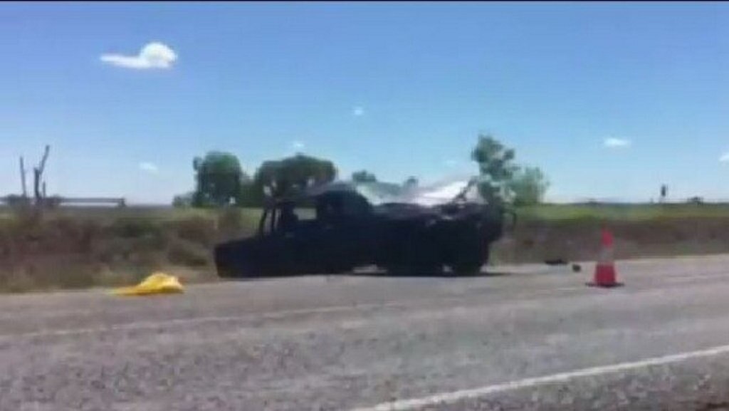 A 17-year-old boy has died and three others have been injured after a single-vehicle crash near Moranbah. Picture: 7 News Brisbane