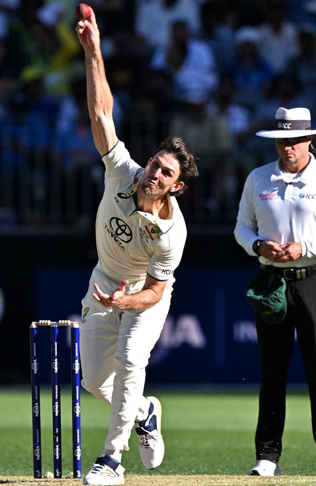 Mitchell Marsh’s ability to bowl is under a cloud ahead of the Adelaide Test. Picture: Saeed Khan/AFP