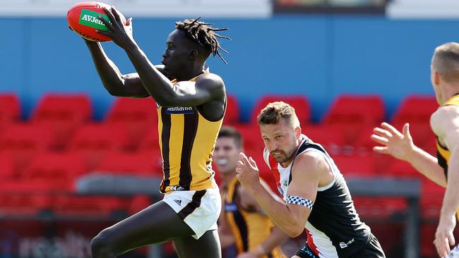 Changkuoth Jiath showed some promising signs for the Hawks this year. Picture: Michael Klein