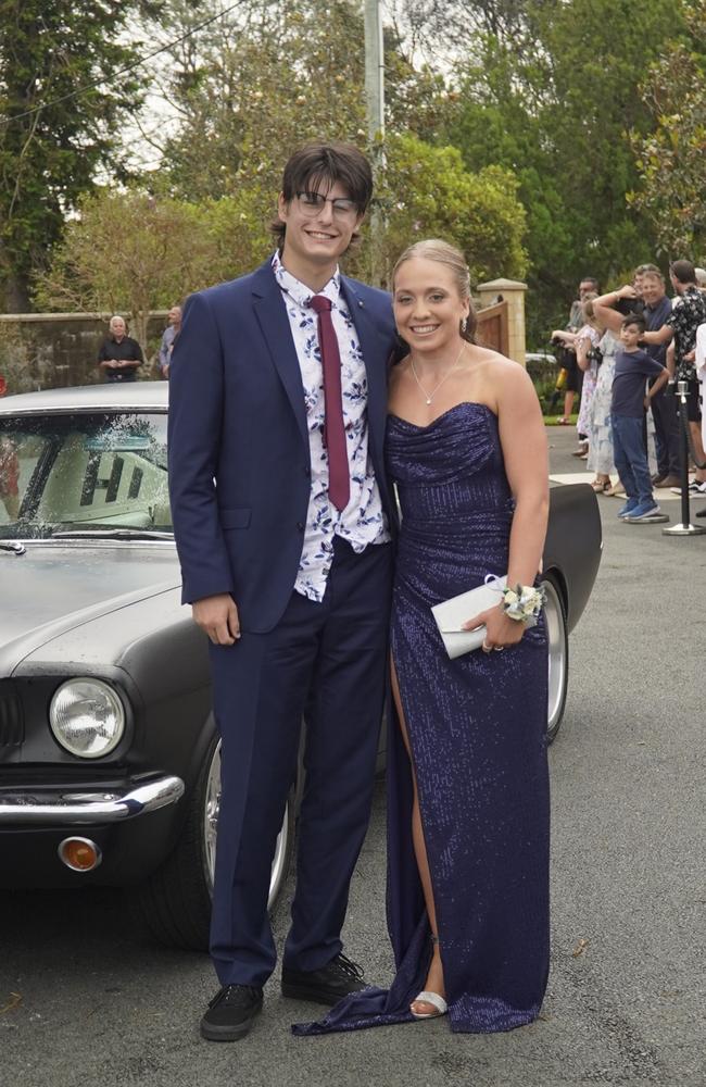 Students arriving in style for the 2024 Glasshouse Christian College formal at Flaxton Gardens.