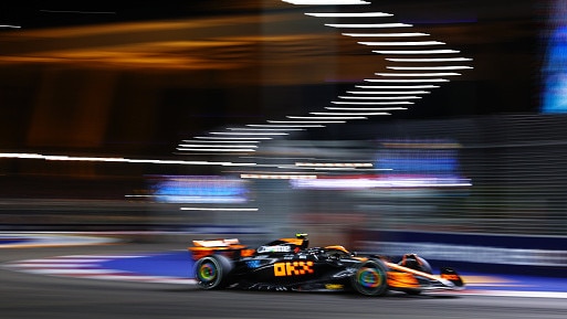 Lando Norris of Great Britain driving the McLaren MCL60 Mercedes on track during the Singapore Grand Prix. Picture: Getty