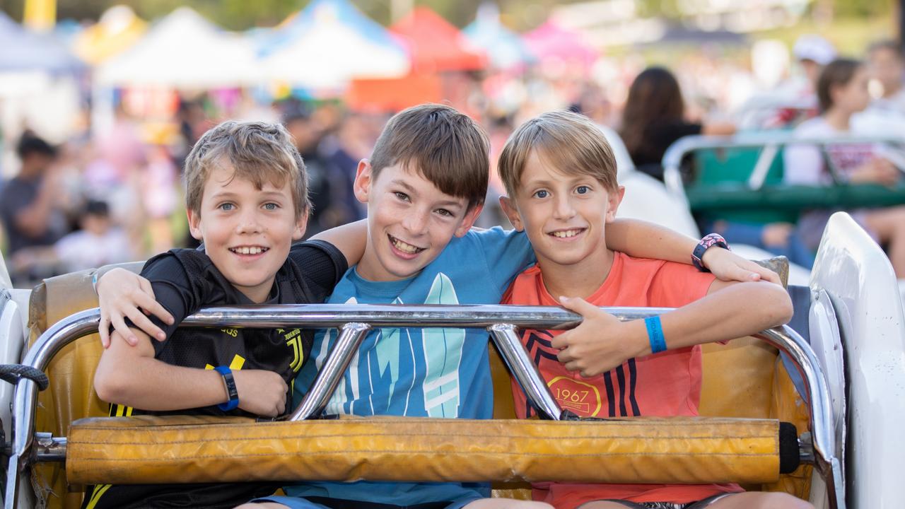 Max Oakley, Jake Smithwick and Noah Jewell, of Ferny Hills, at Hills Carnivale. Picture: Dominika Lis