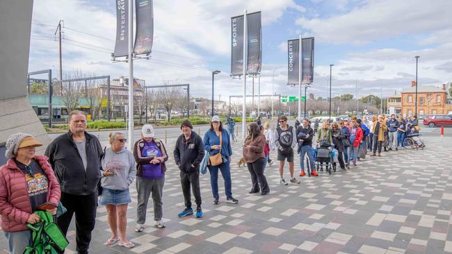General Public waiting for Paul McCartney Tickets at the Adelaide Entertainment Centre. Picture: Ben Clark