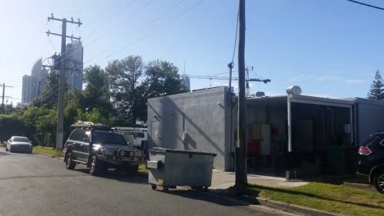 The back of the Chevron Tavern, showing the street area.