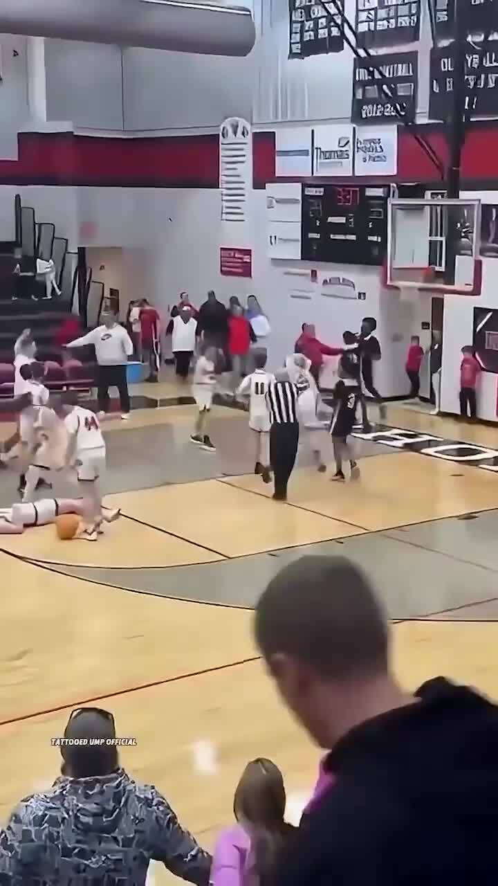 Wild high school basketball brawl