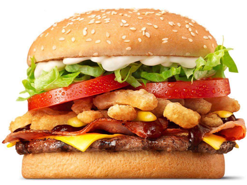 The Whisky River Whopper contains lashings of fat and salt. Picture: Hungry Jack's