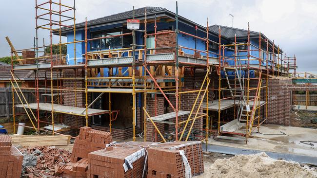 Major home builder Porter Davis has gone bust with work immediately halted on more than 1500 properties across Victoria. A house being built by the construction company Porter Davis remain unfinished at 6 Salvana Ave Mitcham Picture: Ian Currie