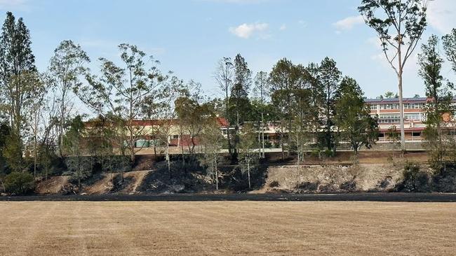 The two extremes of weather across Gympie were on show with fireys battler for an hour to contain a blaze at Gympie State High School shortly before storms, wind and rain rolled across the region on November 15, 2023.