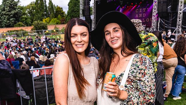 Caitlin Steven and Kirsten Kremerskothen SummerSalt Festival at the Royal Botanical Gardens, Hobart. Picture: Linda Higginson
