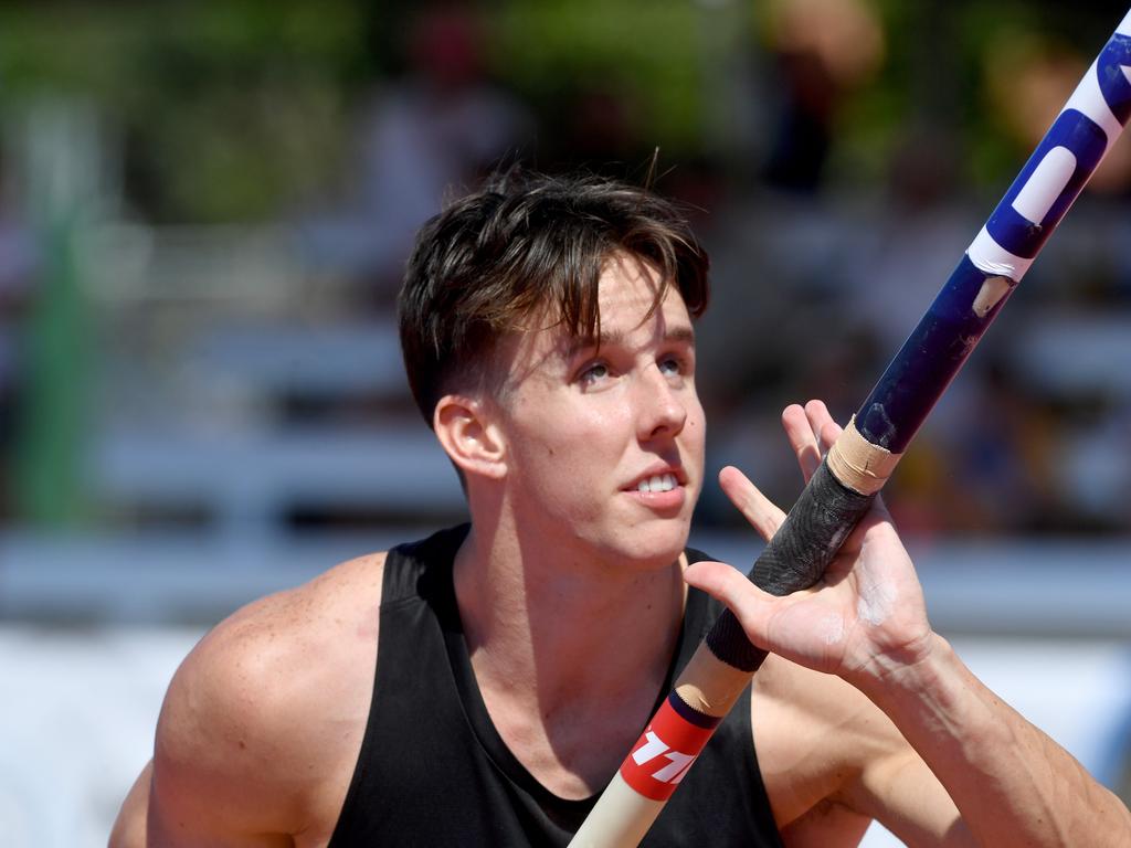 <p>North Queensland Athletics Championships at Townsville Sports Reserve. Liam Gilbert prepares himself in the poll vault. Picture: Evan Morgan</p>