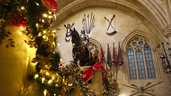 Windsor Castle is awash in red and gold. Picture: Getty Images