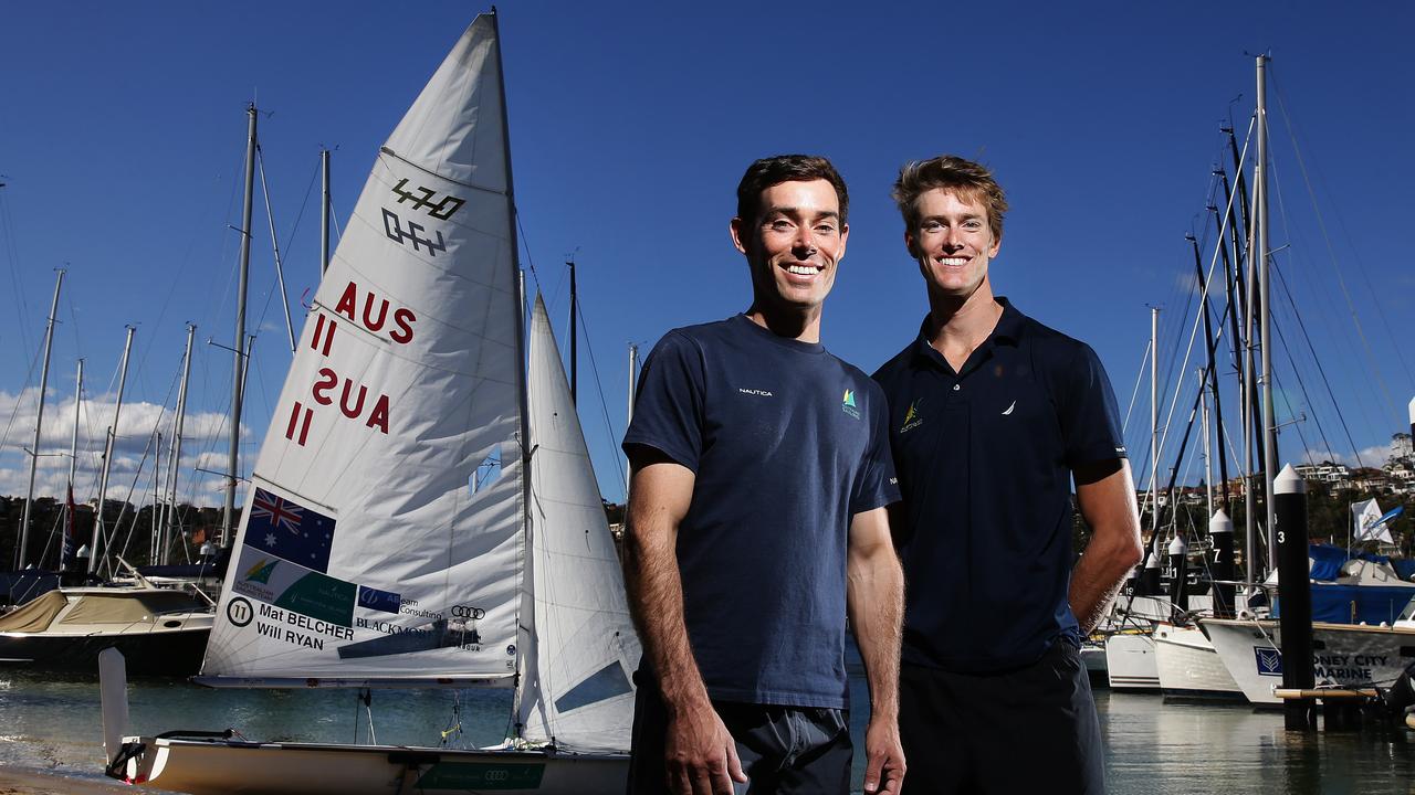 Olympic sailing gold medal favourites Mat Belcher and Will Ryan back in Sydney training for the 2016 Rio Olympics at Middle Harbour, Sydney. Pic Brett Costello