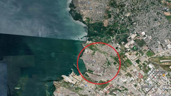 The Port-au-Prince neighbourhood of Cite Soleil (circled) in Haiti has been hit by violence. Picture: Google.