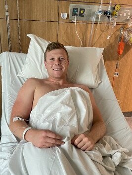 Sydney Roosters five-eighth Drew Hutchison recovering in hospital after a Dylan Brown tackle.