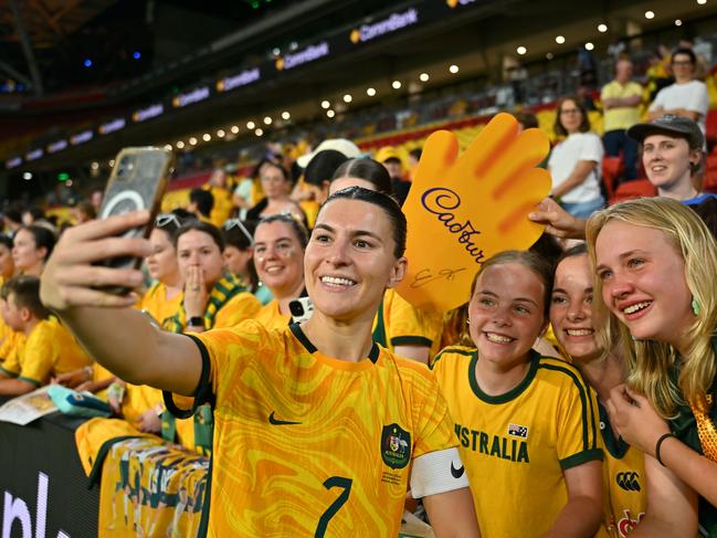 The Matildas, led by captain Steph Catley, have won the hearts of home fans. Picture: Getty