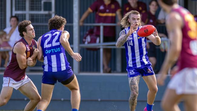 Cody Harrison in action for Mt Gravatt. Picture: TJ Yelds Sports Photography.
