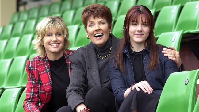 L-R: Olivia, Julie Anthony and Vanessa Amorosi in 2000, before they all performed at the Sydney Olympic Games. Picture: AAP Photo/Julian Smith