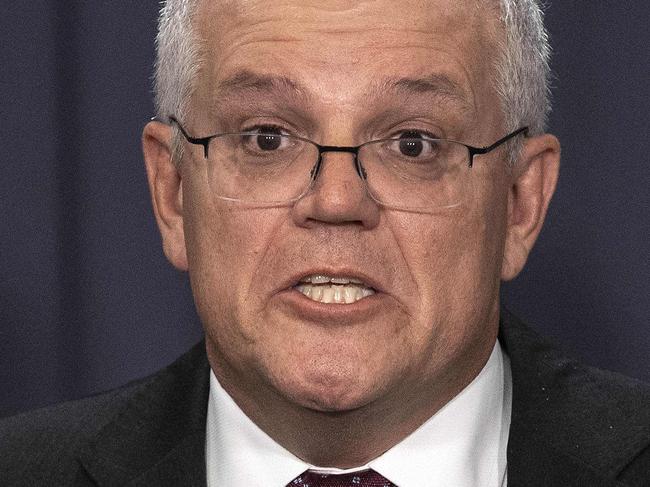 CANBERRA, AUSTRALIA NewsWire Photos MARCH, 23 2021: Prime Minister Scott Morrison during a press conference in Parliament House Canberra.Picture: NCA NewsWire / Gary Ramage