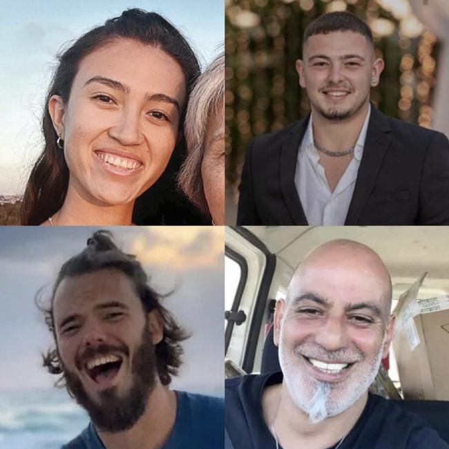 Noa Argamani (25), Almog Meir Jan (21), Andrey Kozlov (27), and Shlomi Ziv (40) were rescued in a special operation by the IDF, ISA and Israel Police. Picture: IDF