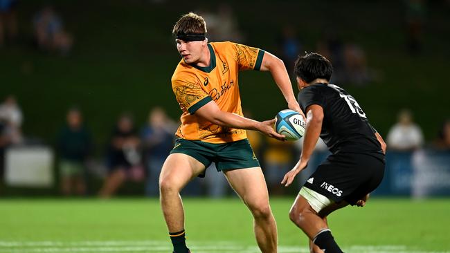 Nick Bloomfield of Australia in action during The Rugby Championship U20 Round 3 match between Australia and New Zealand at Sunshine Coast Stadium on May 12, 2024 in Sunshine Coast, Australia. (Photo by Albert Perez/Getty Images)