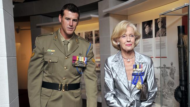 Quentin Bryce, right, with Ben Roberts- Smith in 2011. Picture: AAP