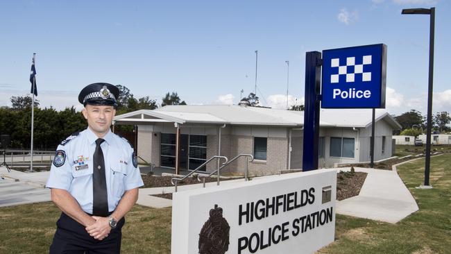 NEW FACILITY: Officer in charge Sgt Stephen Gillinder stands outside the Highfields Police Station during its official opening.