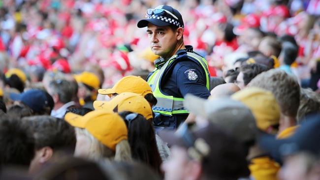 Police and the AFL are becoming increasingly concerned about violence at the MCG. Picture: Nathan Dyer