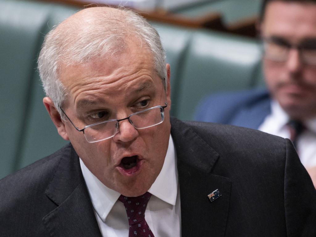 Australian Prime Minister Scott Morrison in Question Time.