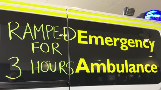 Protests chalked on ramped ambulances by paramedics have stopped since the change of government — but ramping has not.