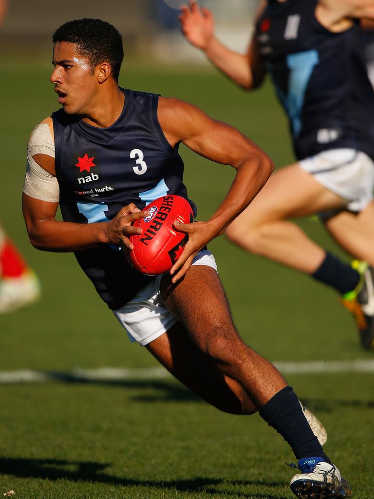 He captain Vic Metro at the under-18 championships in 2014. Picture: Sean Garnsworthy/AFL Media