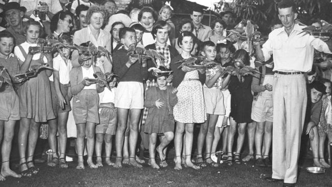 Alex Griffiths at Currumbin Sanctuary entertaining the crowds. Picture: Supplied