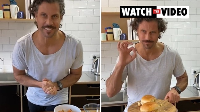 Sam Wood shows off his disastrous lockdown makeover in Instagram cooking video